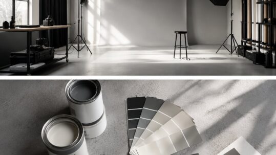 Colores recomendados para pintar un estudio fotográfico y conseguir un mejor control de la iluminación y los reflejos.