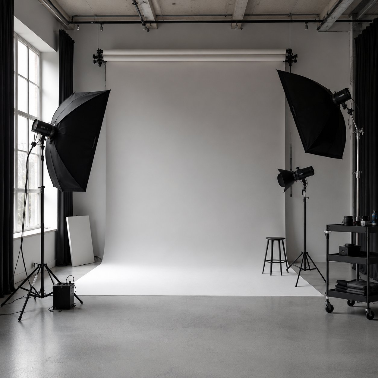 Aspectos clave para elegir un estudio fotográfico: espacio, iluminación y equipamiento profesional.